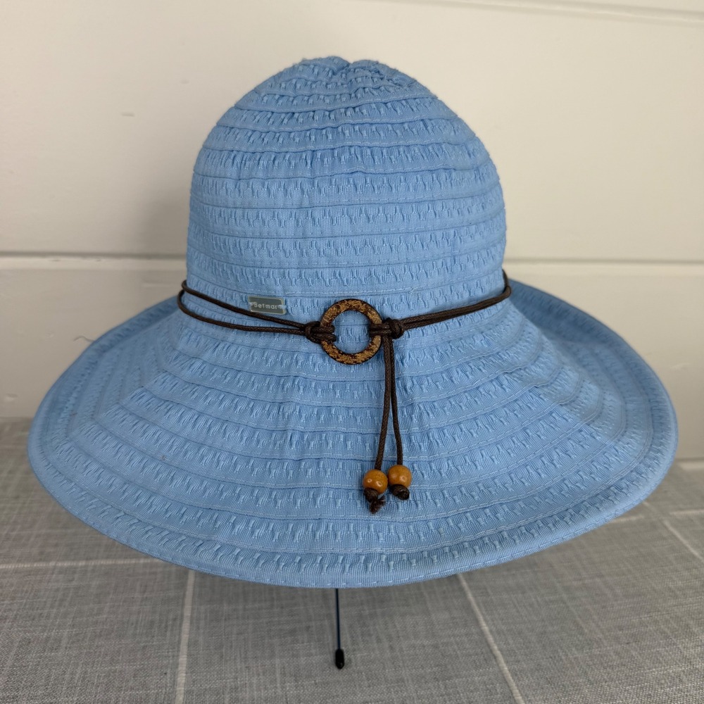 Betmar‎ New York Coconut Ring Safari Hat Sun Hat Blue